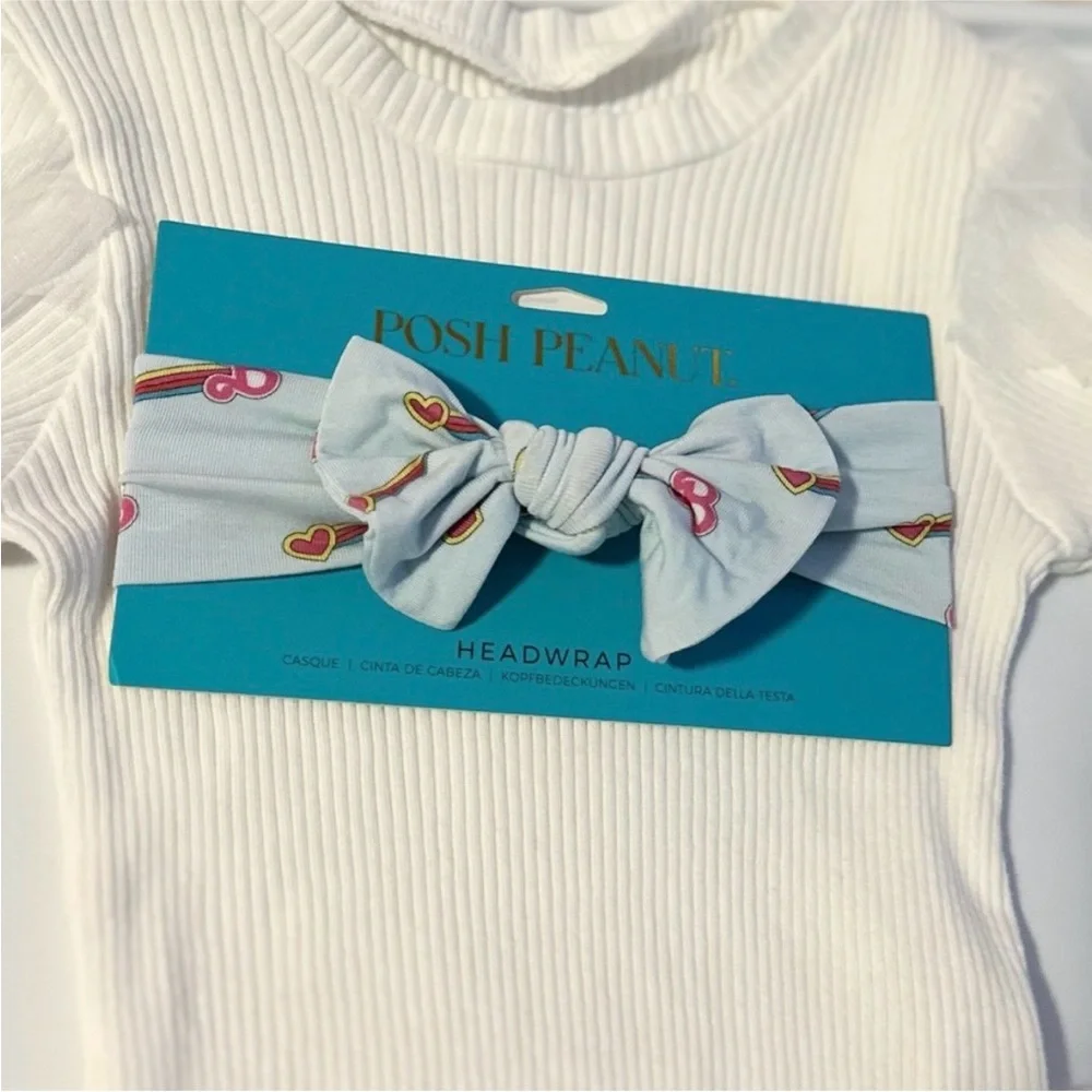 Posh Peanut White Long Sleeve Shirt with Floral Headwrap